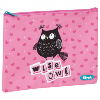 Папка текстильная А5 Först 'Black owl', 255*205 мм, 1 отделение, полиэстер