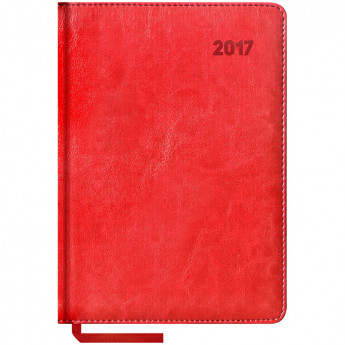 Ежедневник датированный 2017г., А5, 176л., кожзам, "Sarif", красный