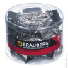 Зажимы для бумаг BRAUBERG, комплект 24 шт., 41 мм, на 200 л., цвет "серебро", в пластиковом цилиндре, 223510