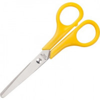 Ножницы Attache 130 мм тупоконечные с пластиковыми ручками, цвет желтый