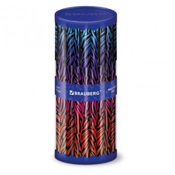 Ручка шариковая BRAUBERG SOFT TOUCH GRIP 'NEON ZEBRA', СИНЯЯ, мягкое покрытие, узел 0,7 мм, 143721