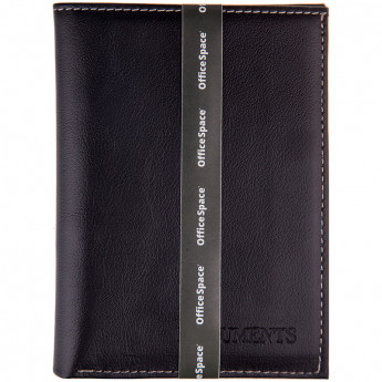 Бумажник водителя OfficeSpace "Portmone", натуральная кожа, черный, с тиснением, отделение для купюр