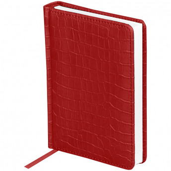 Ежедневник недатированный, A6, 160л., кожзам, OfficeSpace "Croco", красный