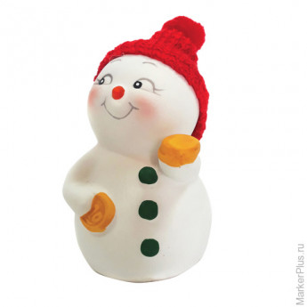 Фигурка новогодняя "Снеговик с монетами", 8с м, керамика, 41745