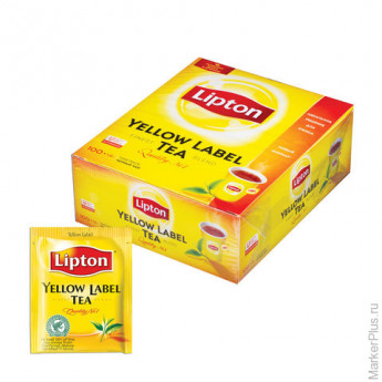 Чай LIPTON (Липтон) "Yellow Label", черный, 100 пакетиков с ярлычками по 1,6 г, 67109706