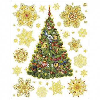 Новогоднее оконное украшение "Новогодняя елка" 30*38 см