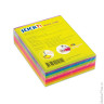 Блок самоклеящийся (стикер) HOPAX с отверстием для ручки, 76х101 мм, 280 л., 7 цветов, неон, 21255