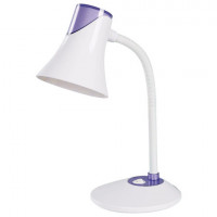 Настольная лампа-светильник SONNEN OU-607, на подставке, цоколь Е27, белый/фиолетовый, 236682