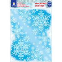 Украшение для окон и стекла ЗОЛОТАЯ СКАЗКА "Морозные узоры 4", 30*38см, ПВХ, 591226