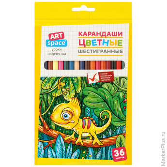 Карандаши цветные ArtSpace "Милые зверушки", 36цв., заточен., картон, европодвес