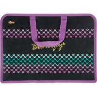 Папка для тетрадей №1School Butterfly А4 на молн с руч,пластик,75мм,ПТ-14-4