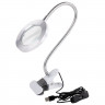 Лупа настольная на прищепке с LED-ПОДСВЕТКОЙ, диаметр 75 мм, увеличение 3, BRAUBERG, 455931