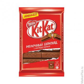 Шоколад KIT KAT (Кит Кат), молочный с хрустящей вафлей, плитка, 94 г, 12293837