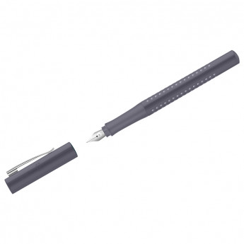 Ручка перьевая Faber-Castell "Grip 2010", синяя, 0,75мм, трехгран., бархатный серый корпус