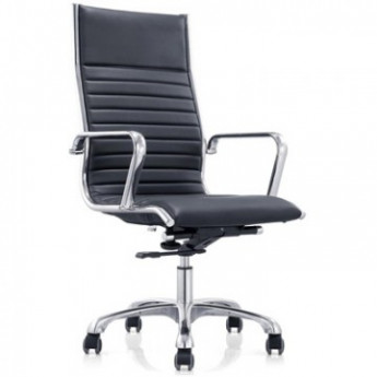 Кресло BN_Jl_Руководителя EChair-704 TL кожа черная, хром