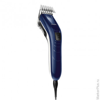 Машинка для стрижки волос PHILIPS QC5125/15, 10 установок длины, сеть, синяя