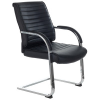 Конференц-кресло Бюрократ T-8010N-LOW-V/BLACK, CH, искусственная кожа черная