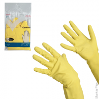 Перчатки хозяйственные резиновые VILEDA "Контракт" с х/б напылением, размер XL (очень большой), желт