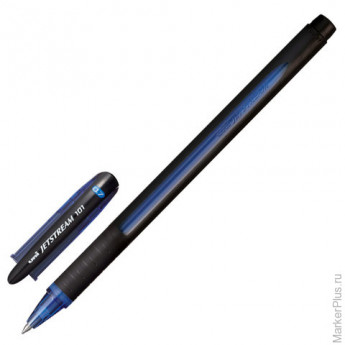 Ручка шариковая масляная с грипом UNI "JetStream", СИНЯЯ, корпус синий, узел 0,7 мм, линия письма 0,35 мм, SX-101-07 BLUE