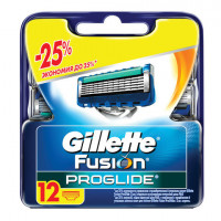 Сменные кассеты для бритья 12 шт., GILLETTE (Жиллет) "Fusion ProGlide", для мужчин, GIL-81521963