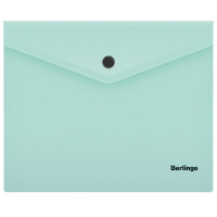 Папка-конверт на кнопке Berlingo "Instinct", А5+, 180мкм, мятный, 10 шт/в уп