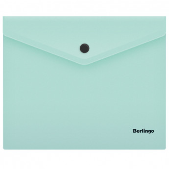 Папка-конверт на кнопке Berlingo "Instinct", А5+, 180мкм, мятный, 10 шт/в уп