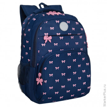 Рюкзак GRIZZLY школьный, анатомическая спинка, 2 отделения, для девочек, "PINK BOWS", 39х30х20 см, RG-568-2/3 Рюкзак GRIZZLY школьный, анатомическая спинка, 2 отделения, для девочек, "PINK BOWS", 39х30х20 см, RG-568-2/3