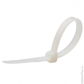 Хомут стяжка нейлоновая (белый) КСС 3x100 (100шт/уп) Fortisflex 49391, комплект 100 шт