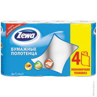 Полотенца бумажные ZEWA 2сл, 4рул/упак, белые 4 шт/в уп