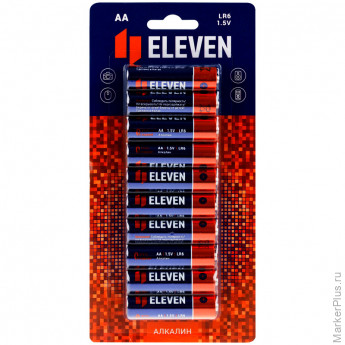 Батарейка Eleven AA (LR6) алкалиновая, BC10, 10 шт/в уп Батарейка Eleven AA (LR6) алкалиновая, BC10, 10 шт/в уп