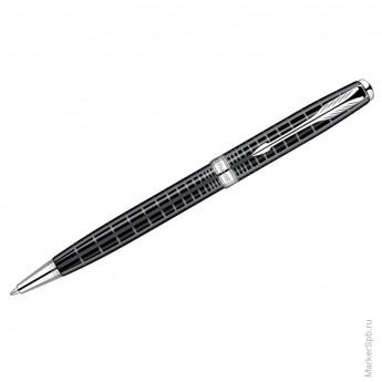 Ручка шариковая "Sonnet Dark Grey Laquer CT" черная, 0,7мм, поворотный механизм, подар.уп.