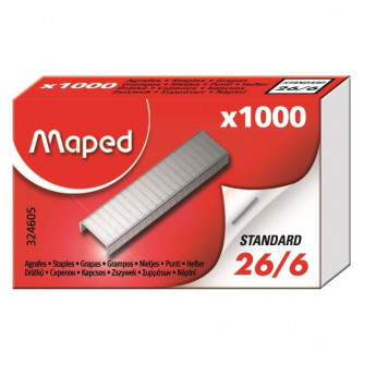 Скобы для степлера №26/6 Maped никелированные 1000 шт в уп, комплект 1000 шт