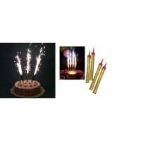 Свеча для торта Фонтан,4шт/уп,высота свечи 12,5см, 40сек,1502-5103, комплект 4 шт