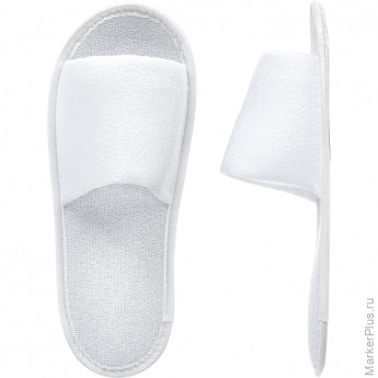 Тапочки одноразовые ГП Махровые Классик белые с откр мыс 2,5мм 150 пар/уп