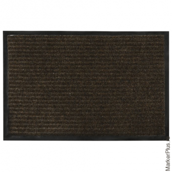 Коврик входной ворсовый влаго-грязезащитный VORTEX, 60х40 см, толщина 7 мм, коричневый, 22078