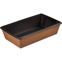 Контейнер бумажный 200х120х55мм 800мл, черный 300шт/упак, комплект 300 шт