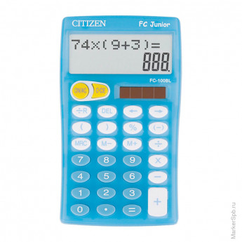 Калькулятор настольный FC-100NBL 10 разрядов, двойное питание, 76*128*17 мм, голубой