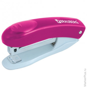 Степлер №10 BRAUBERG "Original", до 12 листов, с антистеплером, розовый, 227767