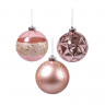 Украшение новогоднее подвесное Шары розовые, наб 3 шт 8x8x8см 91371