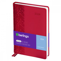 Ежедневник датированный 2024г., А5, 184л., кожзам, Berlingo 'Vivella Prestige', красный