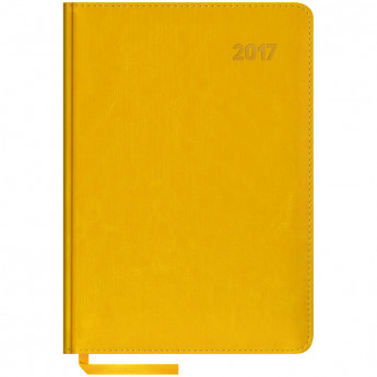 Ежедневник датированный 2017г., А5, 176л., кожзам, "Sarif", желтый