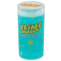 Слайм Slime "Clear-slime. Голубая мечта", голубой, с наполн. звездочки, с ароматом грейпфрута, 250г