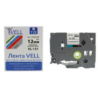 Картридж Vell VL-131 (Brother TZE-131, 12 мм, черный на прозрачном) для PT