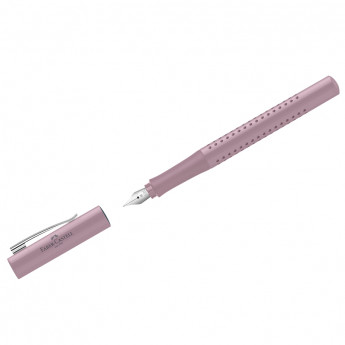Ручка перьевая Faber-Castell 'Grip 2010', синяя, 0,75мм, трехгран., дымчато-розовый корпус