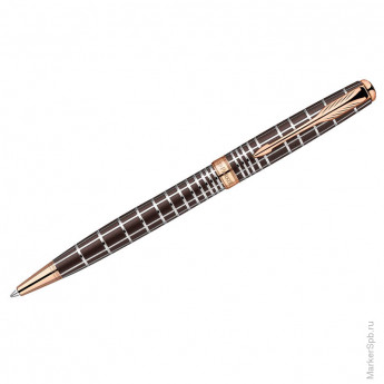 Ручка шариковая "Sonnet Premium Masculine Brown BGT" черная, 1мм, подар.уп