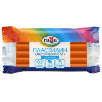 Пластилин Гамма "Классический", оранжевый, 50г, 10 шт/в уп