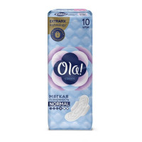 Прокладки женские гигиенические Ola! CLASSIC WINGS NORMAL 10шт/уп 50730, комплект 10 шт