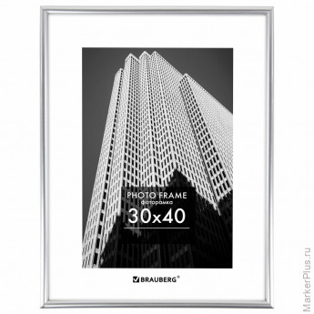 Рамка 30х40 см небьющаяся, багет 12 мм, пластик, BRAUBERG "Original", серебристая, 391232 Рамка 30х40 см небьющаяся, багет 12 мм, пластик, BRAUBERG "Original", серебристая, 391232