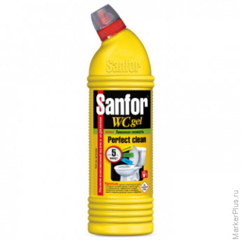 Средство для сантехники SANFOR WС гель 750 г, лимонная свежесть
