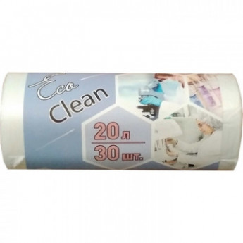 Мешки для мусора Ecoclean ПНД 20л 6 мкм 30шт/рул., белые, комплект 30 шт